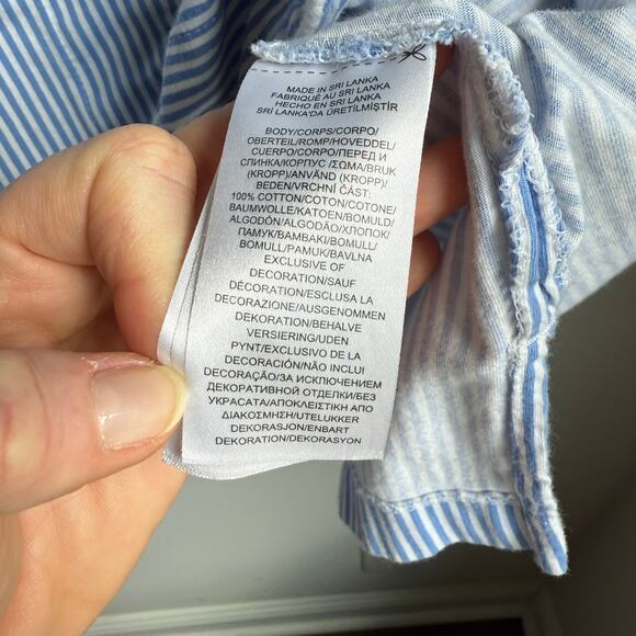 Lauren Ralph Lauren Striped Pajama Top Button Front Shirt XL - Picture 6 of 8